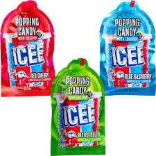 Bundle - 9 Units x Koko Novelty - ICEE Popping Candy Lollipop - Assorted 0.53oz (15g) Assorted