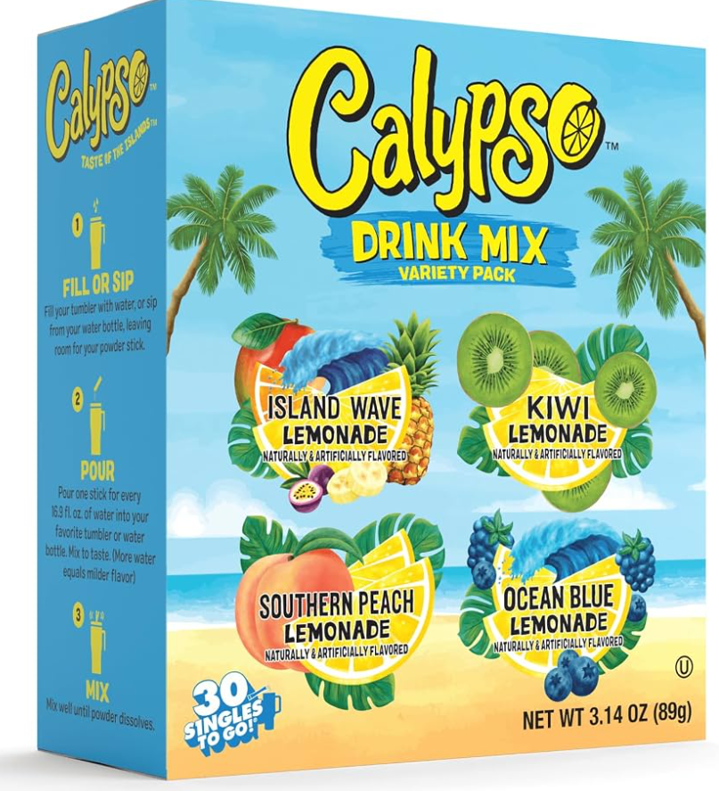 (S5-01) US - Drink Mix - Calypso Variety Pack (30 Pack) 3.14oz (89g) x 1 Box