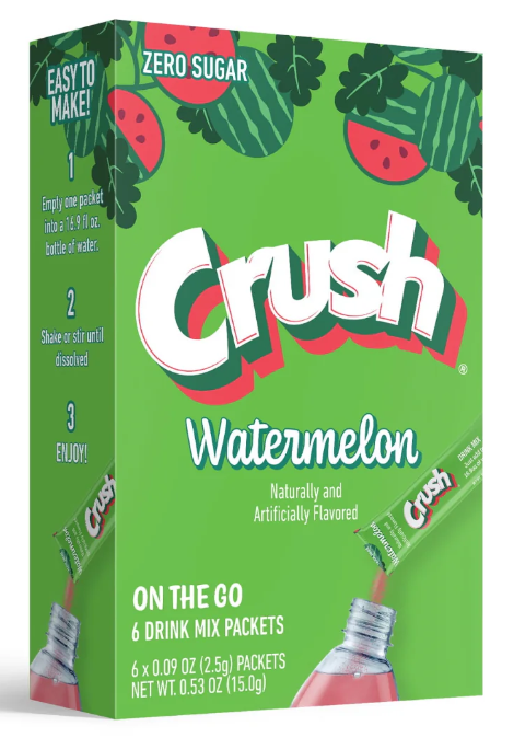 (S5-01) US - Drink Mix - CASE - On the Go - Watermelon Crush Sugar Free (6 pockets) x 12 Boxes