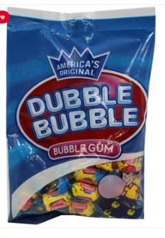 (S1-05) US - Dubble Bubble Gum Twist Wrap Candy - Peg 4.5oz(127g) x 12 Units