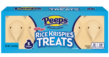 (S8-11) EASTER - PEEPS 5 PK CHICKS - RICE CRISPIES TREATS 1.5 oz (43g) x 24 units