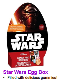 Easter -Egg Box-Star War-candy & sticker 57g x 24 units (Start Ship Out: Feb 11, 2016)