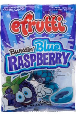 (S6-09) Spain - efrutti Burstin' Blue Raspberry DRC Bag - 2.6oz (74g) x 12 Units