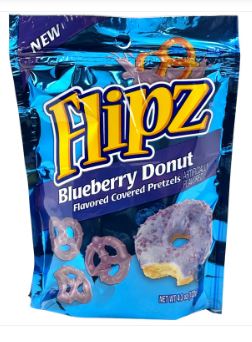 (S6-04) Flipz Blueberry Donut Pretzel Stand Up Pouch - 4.3oz(122g) x 6 Units