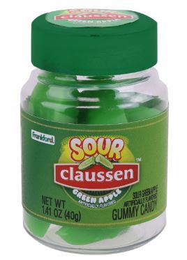 XMAS - Frankford Holiday SOUR Claussen Gummy Pickle Mini Jar - 1.41oz(40g) x 20 Units