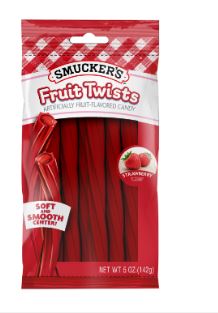 Bundle - 3 Units x Frankford Smuckers Fruit Twist Strawberry Peg Bag - 5oz (142g)