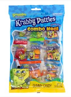 (S6-06) Canada - Frankford SpongeBob Square Pants Gummy Combo Meal Bag - 2.6oz (74g) X 12 Units