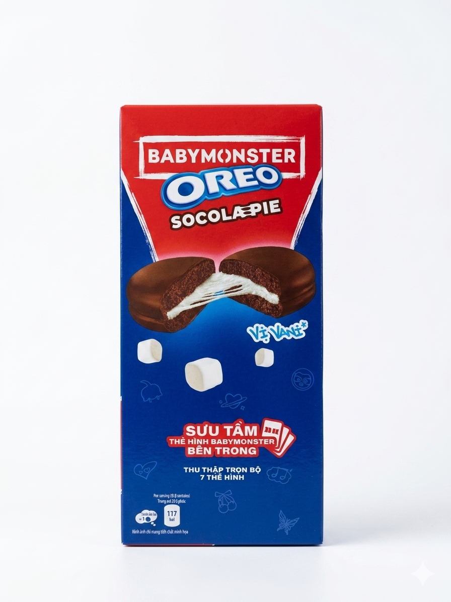 (S7-01) Case - Asia - Oreo - BABY MONSTER- SOCOLA PIE (6 PACK x 28g) x 12 BOXES