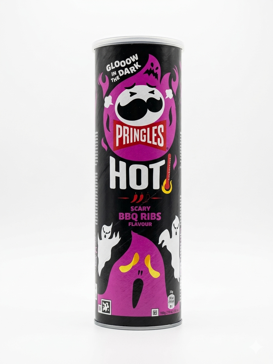 (S7-01) Chips - Pringles - Hot Scary BBQ Ribs 160g x 19 Units