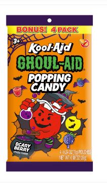 (S8-06) Halloween - Kool-Aid 4Pk. Popping Candy - Peg Bag 0.98oz(28g) x12 Units