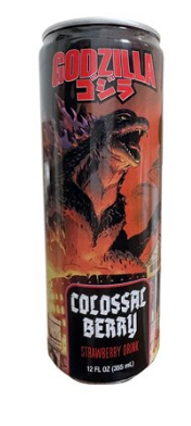 (S5-09) BEVERAGE - BOSTON AMERICA - Fizzy Pop Drink - Godzilla Colossal Berry 355ml x 12 units (Buyer is responsible if drinks may leak during shipping)