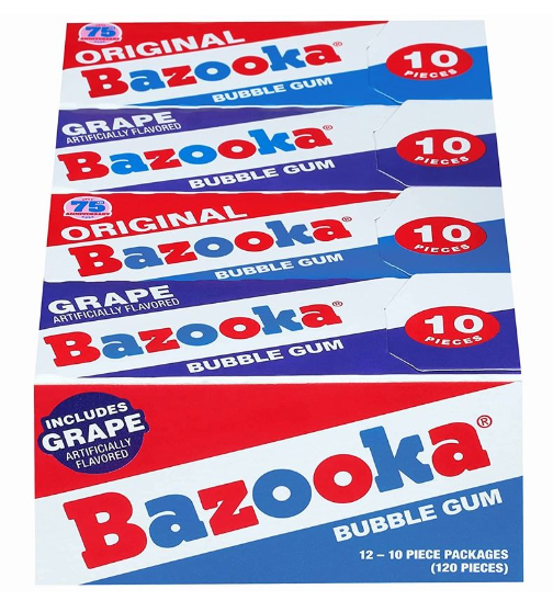 (S1-06) - Label - Tunisia - Topps Bazooka Wallet Pack Gum (10pc) x 12 units