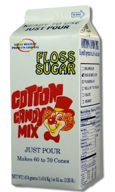 (S5-06) US -Case - Great Western Floss Sugar - Strawberry Cotton Candy Mix 3.25 LB (1.474KG) x 6 Units