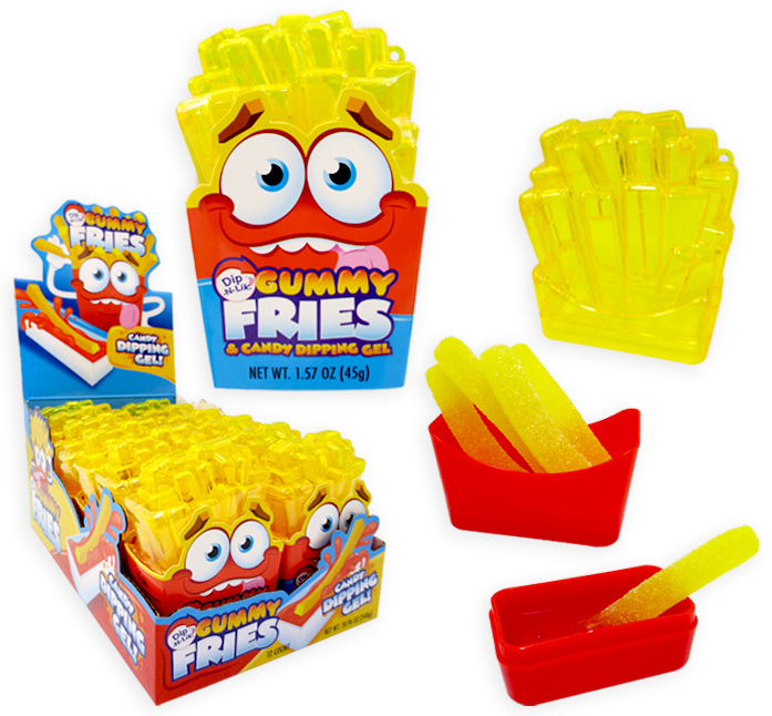 (S1-07) GUMMY FRIES DIP-N-LIK WITH DIPPING GEL 1.57oz (45g) x 12 Units