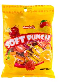 (S6-05)UK - Gustaf's Assorted Soft Punch Chews Peg Bag - 3.5oz(99g) x 12 Units