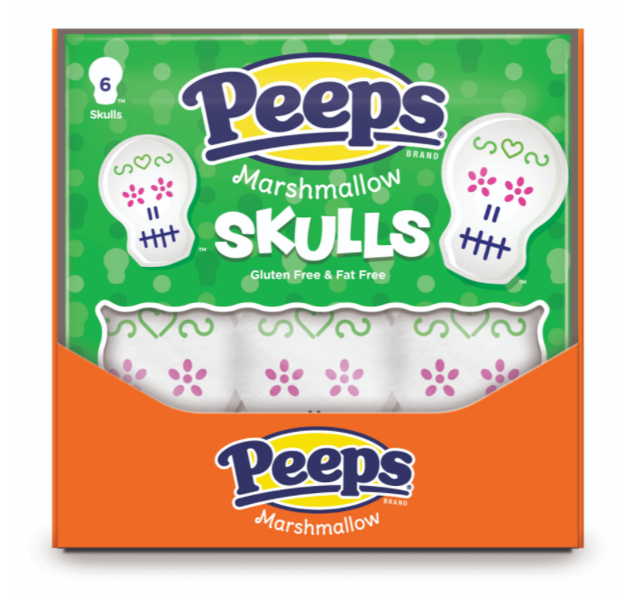 (S9-03) Halloween - Peeps 6pk Skulls Marshmallow - 3oz (85g) x 12 Units
