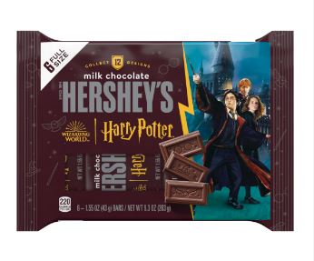 (S9-01) Halloween - Hershey Harry Potter Milk Chocolate Bar - 1.55oz (43g) x 6 Bars