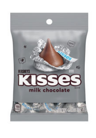 (S7-09) HERSHEYS Milk Chocolate KISSES Peg Bag - 4.84 oz (137g) x 12 Units