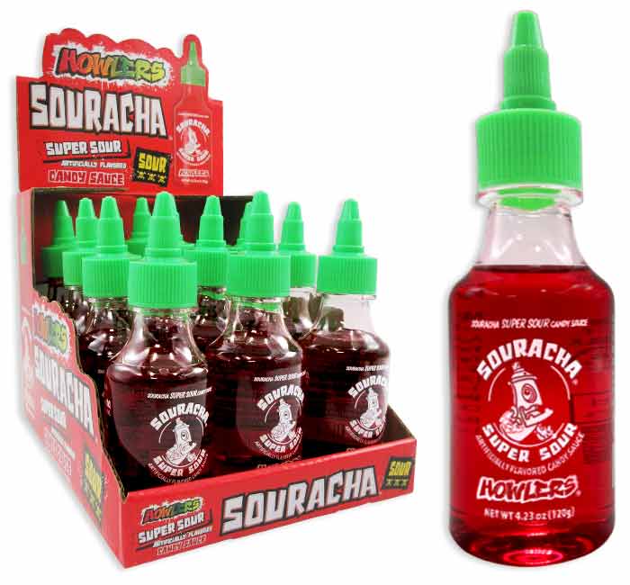 (S1-06) CHINA - HOWLERS SOURACHA SUPER SOUR CANDY SAUCE 4.23oz (120g) x 24 units