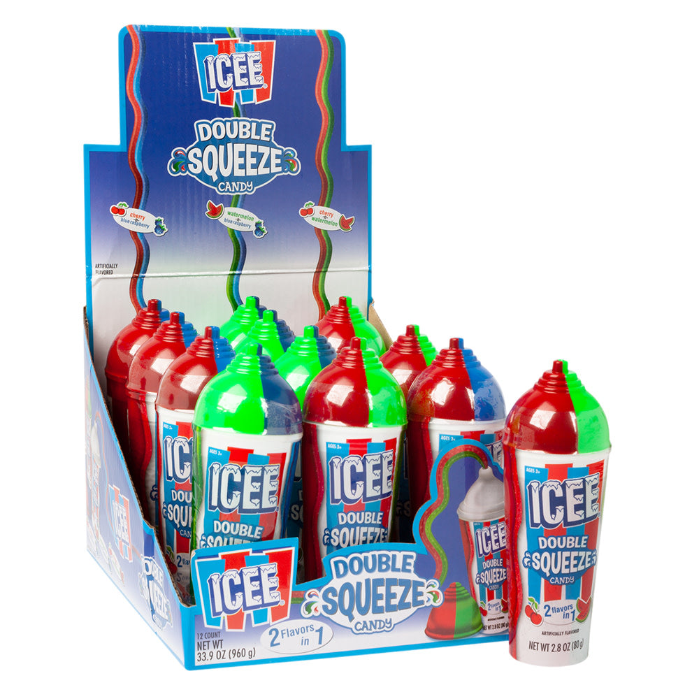 (S1-07) CHINA - Koko Novelty ICEE Double Squeeze Candy 2.8 oz.x12 Units