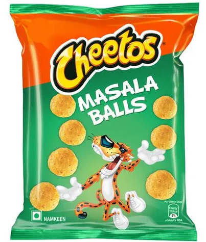(S7-05) Asia - Chips - India Cheetos - Masala Balls 28 g x 20 units (chips bags may be deflated during shipping)