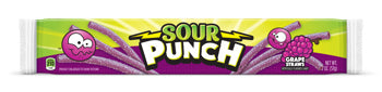 Bundle - 4 Units x Sour Punch Straws - Grape standard size x 2oz (57g)