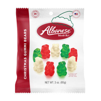 Xmas - Albanese Holiday Gummi Bear Peg Bag - 3oz(85g) x 12 Units