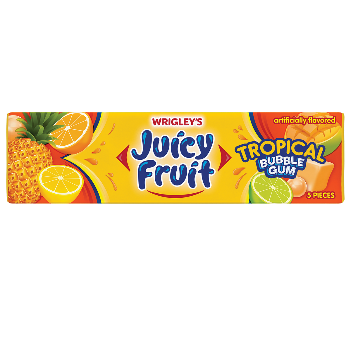 Juicy Fruit Bubble Gum - Tropical Chunk Gum x 18 units