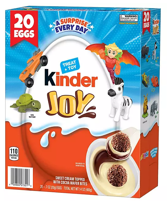 (S1-06) Box - Kinder Joy White Chocolate Surprise Egg 0.7oz (20g) x 20 Eggs