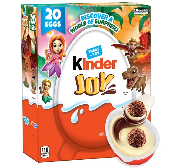 Kinder Joy White Chocolate Surprise Egg 0.7oz (20g) packaging front