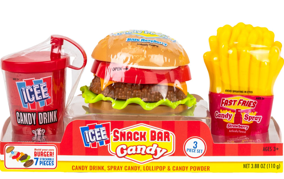 (S1-07) KoKo - ICEE Snack Bar Candy 3pc set (Fries, Burger, Slushie) x 8 set