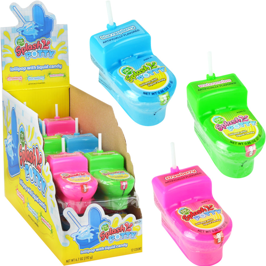 (S1-07) CHINA - Koko Splash Potty Dip-N-Lik Pop with Liquid Candy x 12 Units