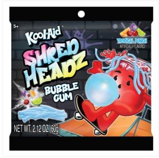 (S6-04) China - Kool-Aid Shred Headz - Tropical Punch Bubblegum Peg Bag 2.12oz(60g) x 12 Units