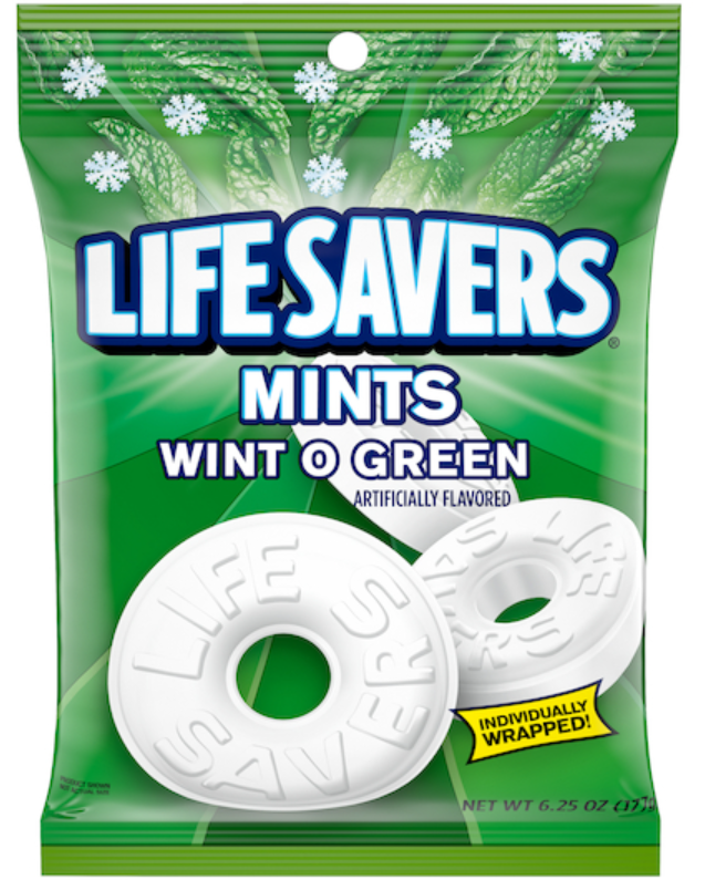 Bundle - 2 Units x Peg Bag - Lifesavers - Wint-O-Green 6.25 oz (177g)