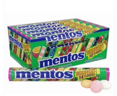 (S1-06) Box - Netherlands - Mentos Discovery Rolls 1.32oz(14pc)  x 15 Units