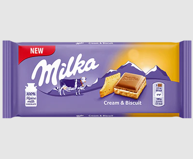 (S2-01) Germany - KRAFT Milka Cream and Biscuits 100g x 18 units