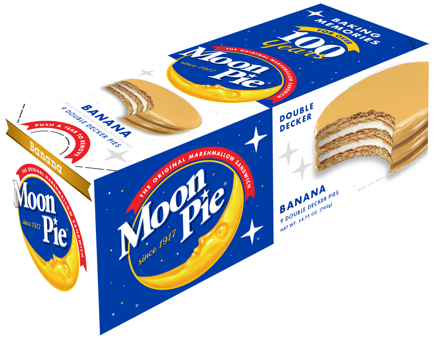 (S2-07) Us- Moon Pie Double Deck Banana 2.75oz(78g) x 9 Units