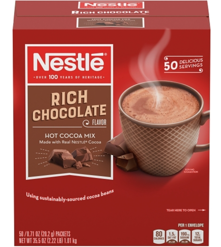 (S5-01) Nestle - Rich Chocolate Hot Cocoa Mix (50 Pack) 35.5oz (1.01kg) x 1 Unit