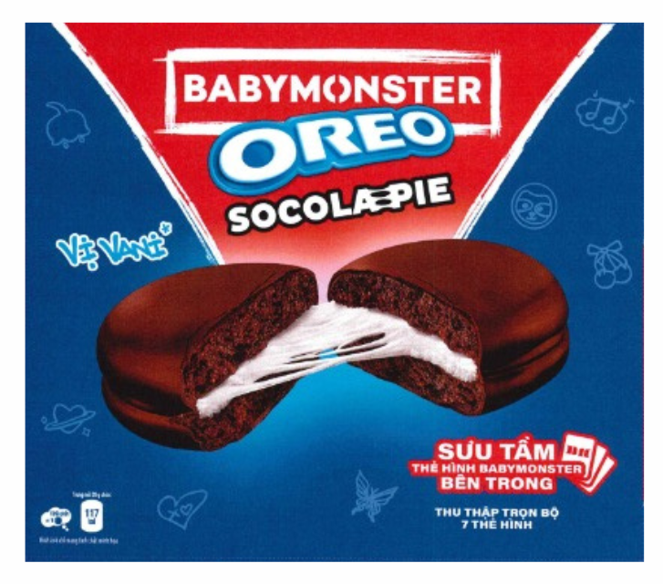(S7-01) Case - Asia - Oreo - BABY MONSTER - SOCOLA PIE (12 PACK x 28g) x 8 BOXES