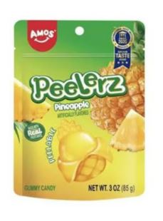 (S6-07) China - Amos Peelerz Gummy - Pineapple 3oz(85g) x 24 Units