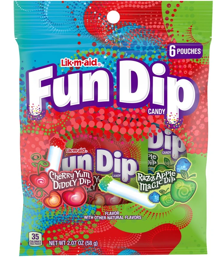 (S6-04) Peg Bag - Lik-M-Aid Fun Dip 2.07 oz X 12 Units