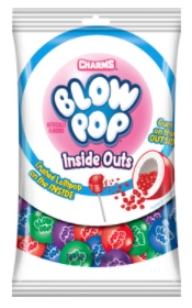 (S6-04) US -Charms Inside Out Gumballs Peg Bag - 7oz (198g) x 8 units