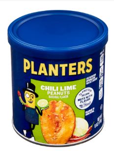 US - Planters Peanuts - Chili Lime - Canister 6oz (170g) x 8 units