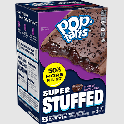(S2-07) US - Pop Tarts - Super Stuffed Molten Lava Cake (5 Toasters) 10.9oz (310g) x 1 Box (Boxes with minor damage due to shipping)