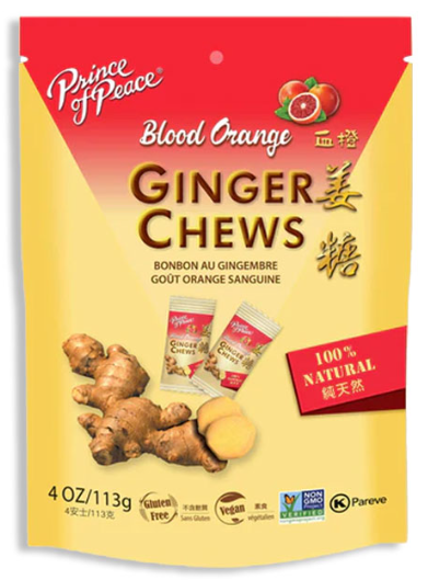 (S6-10) PRINCE OF PEACE GINGER CHEWS SUB - BLOOD ORANGE 4oz (113g) x 12 units