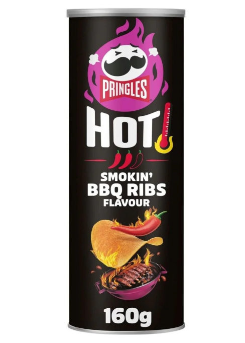 (S7-01) Chips - Pringles - Hot Smoky BBQ Ribs 160g x 19 Units