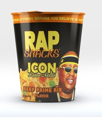 (S6-12) US - Noodles - Rap Snacks - Beef Prime Rib Ramen 2.25oz (64g) x 12 Units