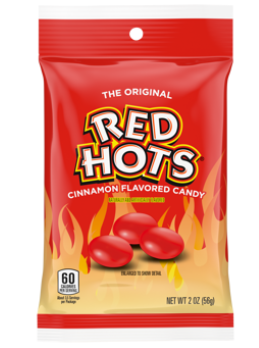 (S6-06) Red Hots Original Pocket Packs Peg 2oz (56g) x 12 Units