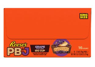 (S2-01) US - Reese's LE PB&J Grape Big Cup King Size Bar 2.8oz(79g) x 16 Units