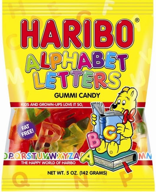 (S1 - 01) Box - Germany - Haribo Alphabet Letters 5 oz 12 units - SugarMarket.ca